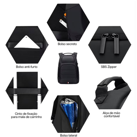 Mochila Casual Expansível 20L - 35L Fenruien