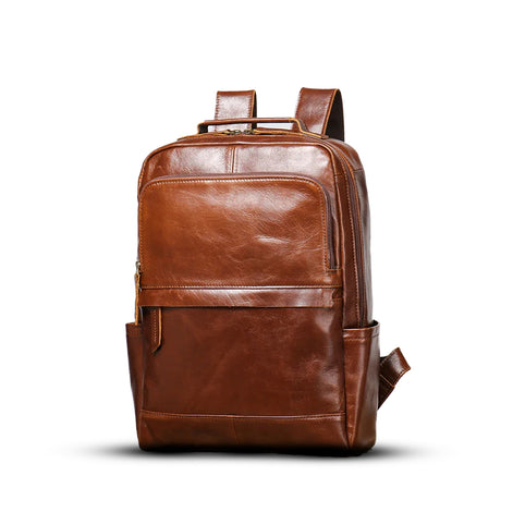 Mochila Executiva em Couro Legítimo Compacta Marrom