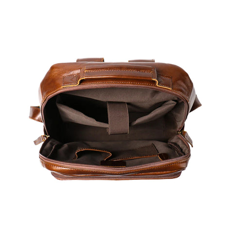 Mochila Executiva em Couro Legítimo Compacta Marrom