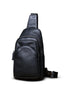 Bolsa de Ombro Masculina Couro Legítimo Preto
