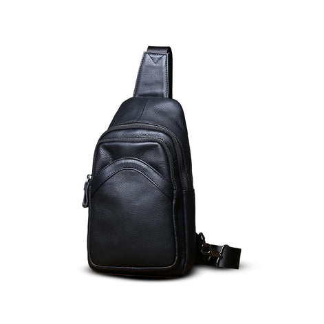 Bolsa de Ombro Masculina Couro Legítimo Preto