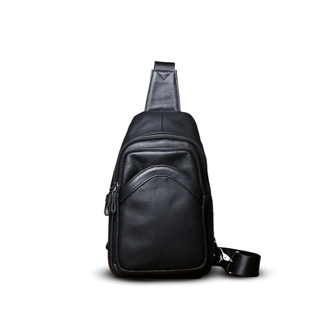Bolsa de Ombro Masculina Couro Legítimo Preto