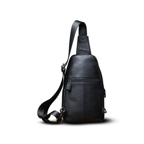 Bolsa de Ombro Masculina Couro Legítimo Preto
