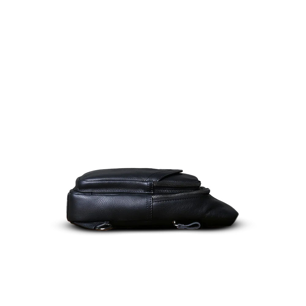 Bolsa de Ombro Masculina Couro Legítimo Preto