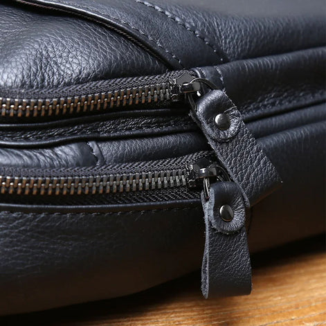 Bolsa de Ombro Masculina Couro Legítimo Preto