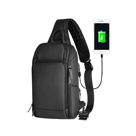 Shoulder Bag Masculina Impermeável Porta USB