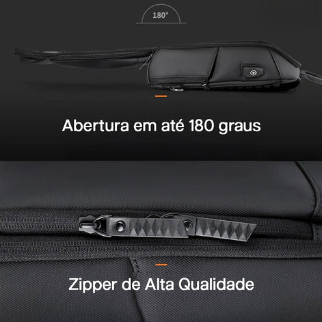 Shoulder Bag Masculina Impermeável Porta USB