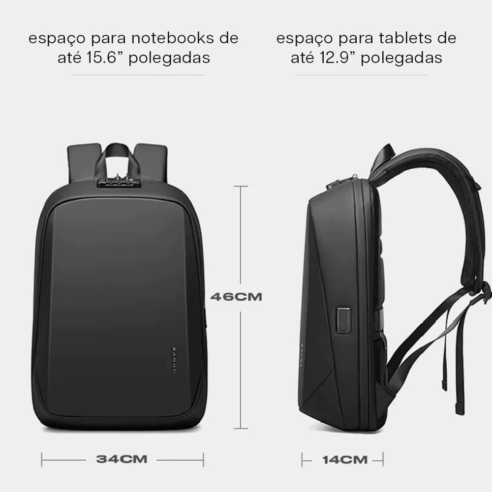 Mochila Antifurto Impermeável com Senha e Porta USB