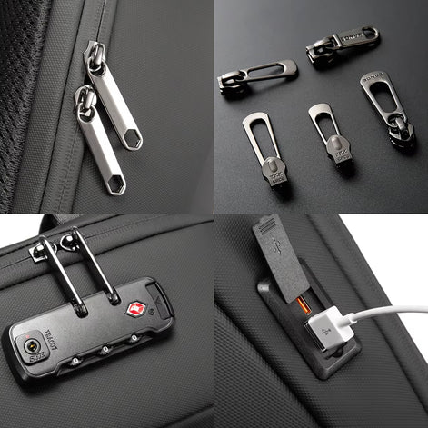 Mochila Antifurto Impermeável com Senha e Porta USB