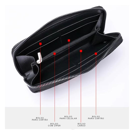 Carteira de Couro Longa Hephaestus