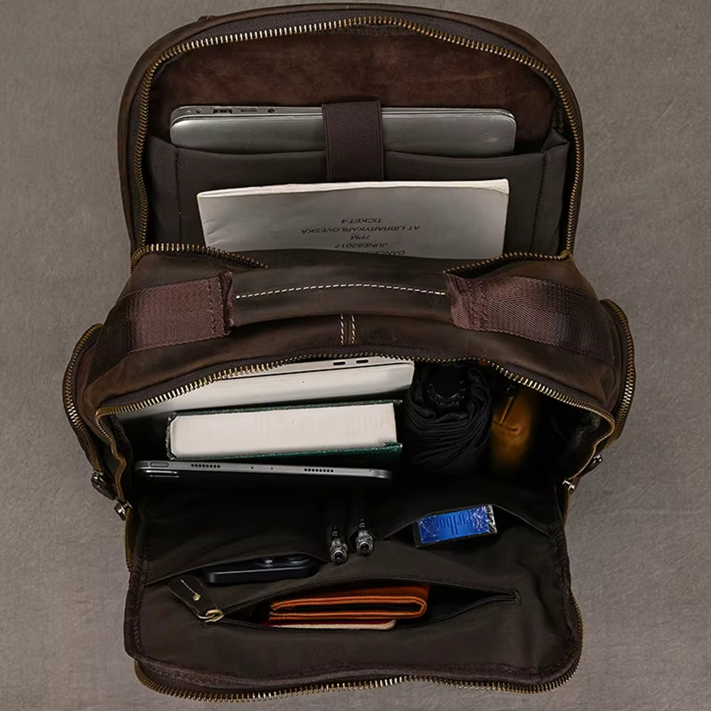 Mochila Executiva de Couro Legítimo Hephaestus Atlas