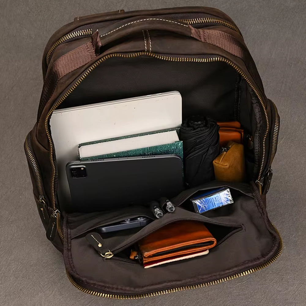 Mochila Executiva de Couro Legítimo Hephaestus Atlas