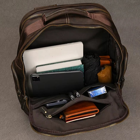 Mochila Executiva de Couro Legítimo Hephaestus Atlas