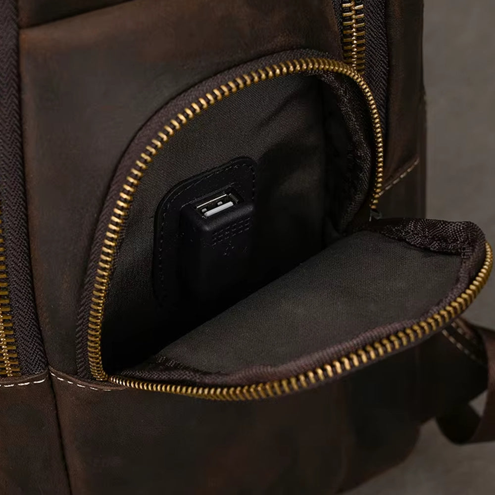 Mochila Executiva de Couro Legítimo Hephaestus Atlas