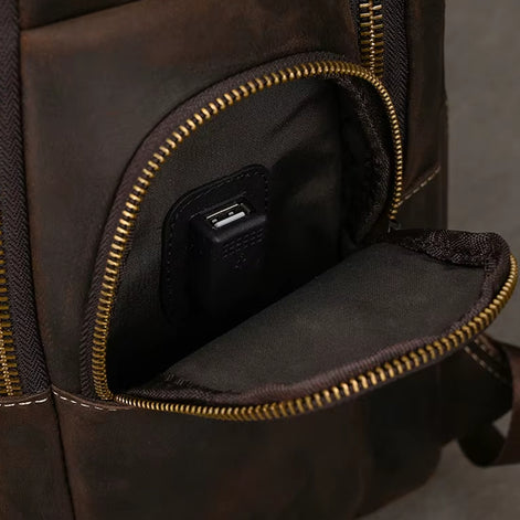 Mochila Executiva de Couro Legítimo Hephaestus Atlas