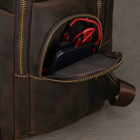 Mochila Executiva de Couro Legítimo Hephaestus Atlas