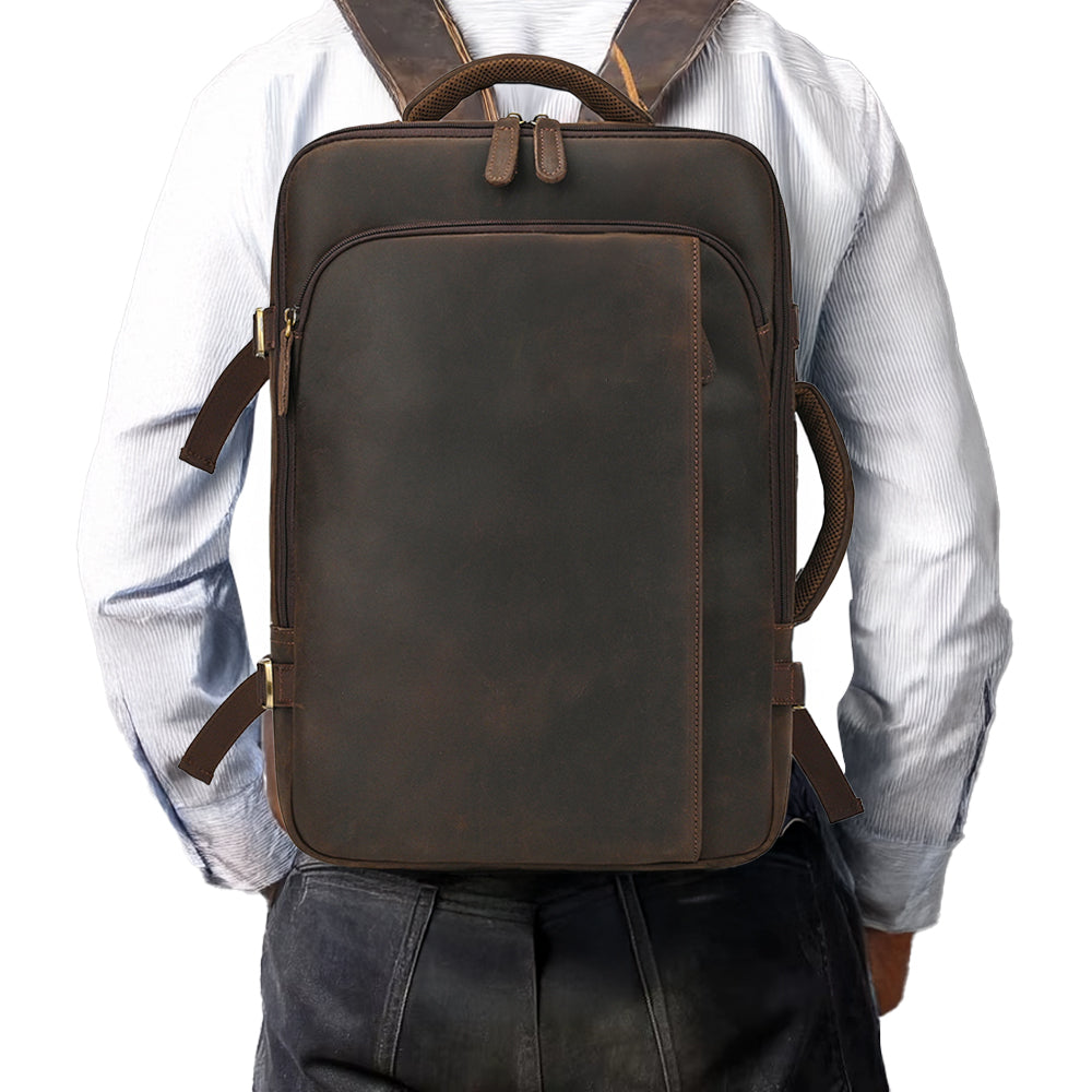 Mochila Executiva de Couro Legítimo Marrom