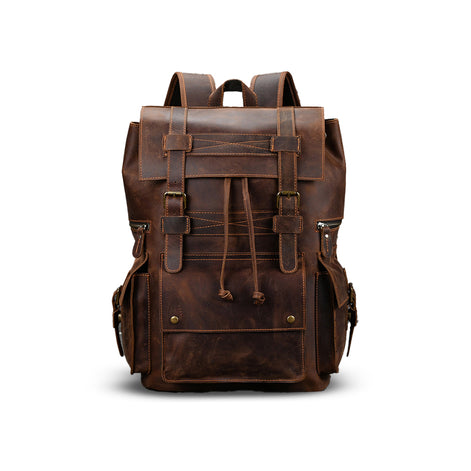 Mochila Executiva em Couro Legítimo Marrom Escuro