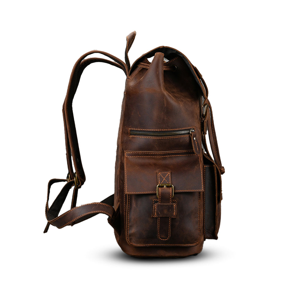 Mochila Executiva em Couro Legítimo Marrom Escuro