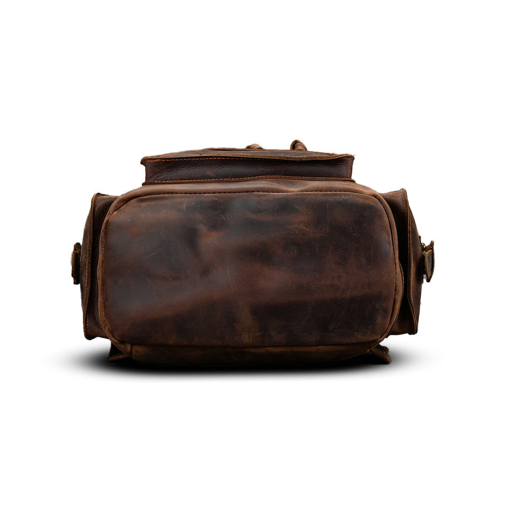 Mochila Executiva em Couro Legítimo Marrom Escuro