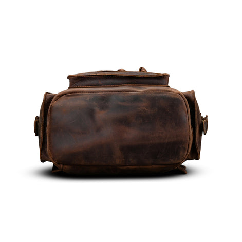 Mochila Executiva em Couro Legítimo Marrom Escuro