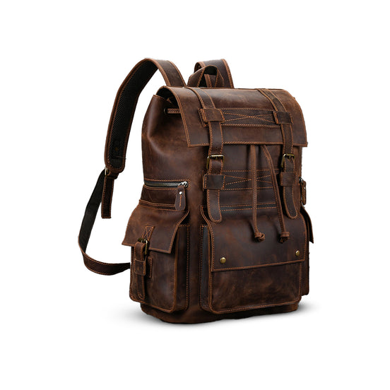 Mochila Executiva em Couro Legítimo Marrom Escuro