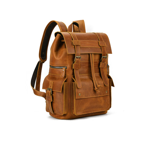 Mochila Executiva em Couro Legítimo Marrom Claro