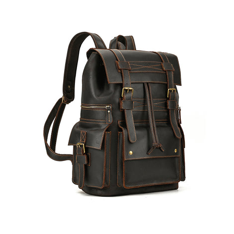 Mochila Executiva em Couro Legítimo Marrom Escuro