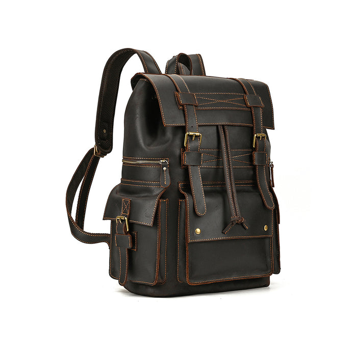 Mochila Couro Legítimo Executiva Escuro