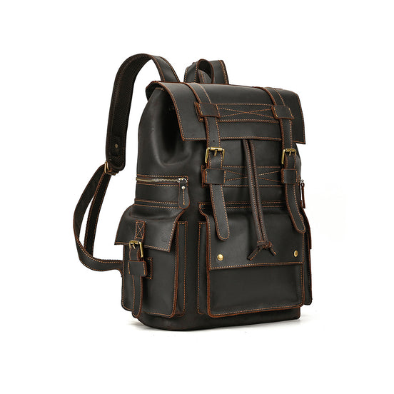 Mochila Couro Legítimo Executiva Escuro