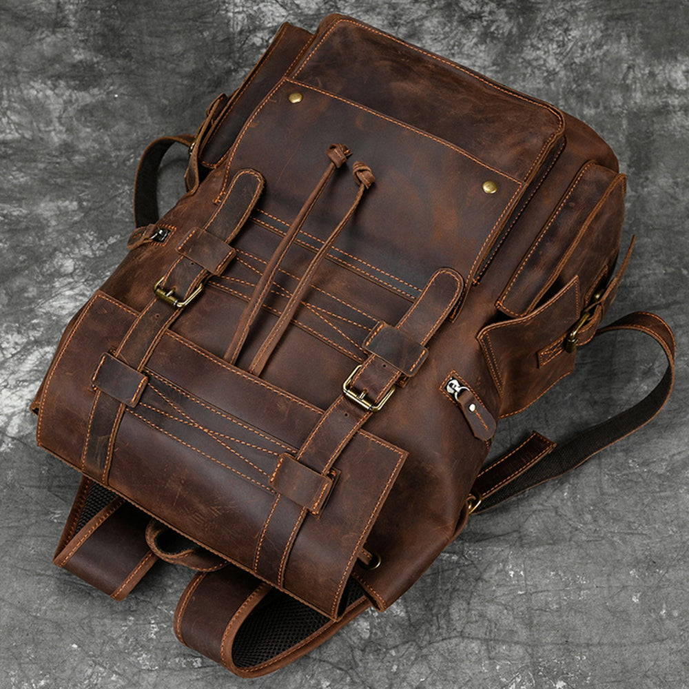 Mochila Executiva em Couro Legítimo Marrom Escuro