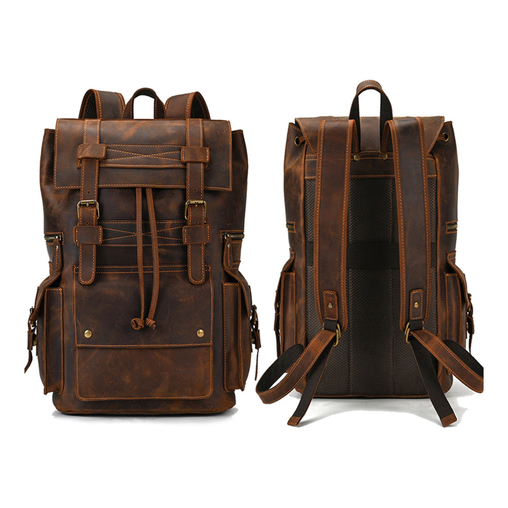 Mochila Executiva em Couro Legítimo Marrom Escuro