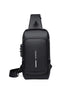 Bolsa Transversal Antifurto Masculino Impermeável Porta USB