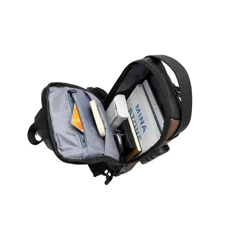 Bolsa Transversal Antifurto Masculino Impermeável Porta USB