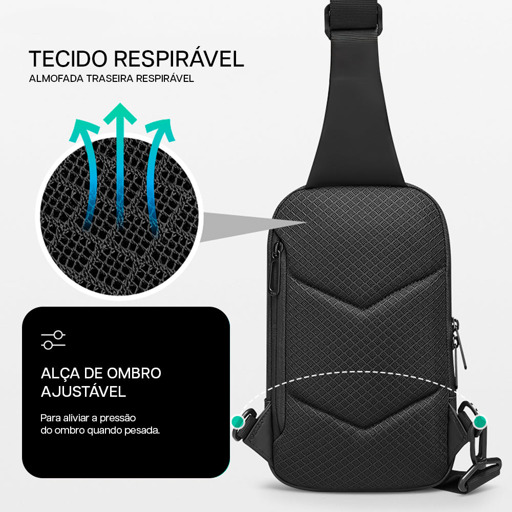 Bolsa Transversal Antifurto Impermeável Masculina