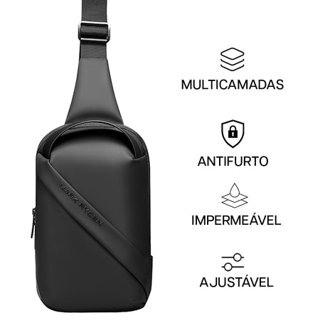 Bolsa Transversal Antifurto Impermeável Masculina