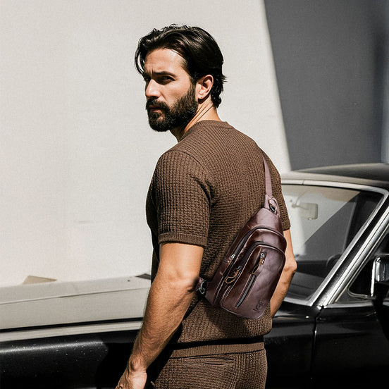 Bolsa de Ombro Masculina Couro Legítimo