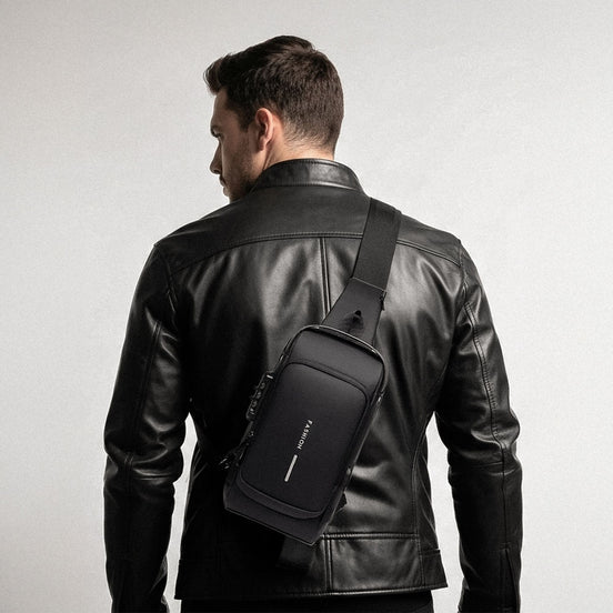 Bolsa Transversal Antifurto Masculino Impermeável Porta USB