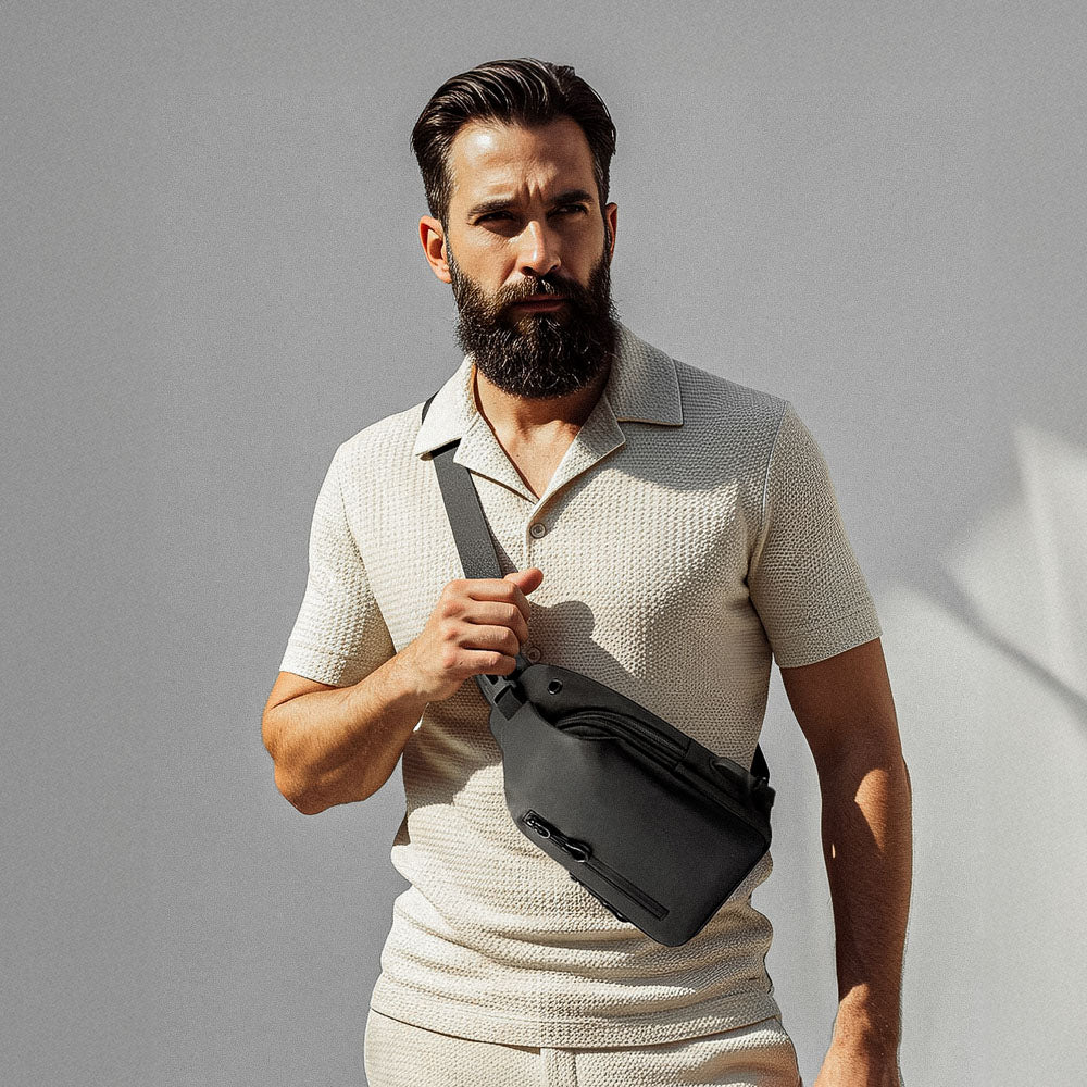 Bolsa Tranversal Expansível Impermeável Porta USB