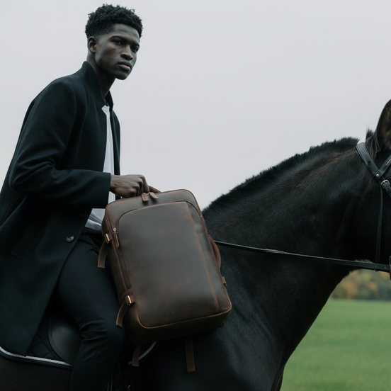 Mochila Executiva de Couro Legítimo Marrom