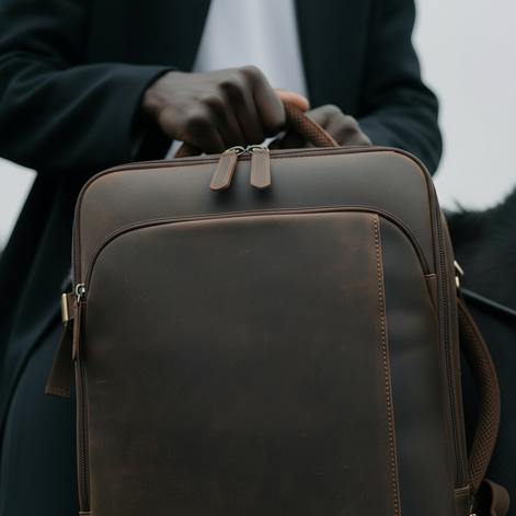 Mochila Executiva de Couro Legítimo Marrom