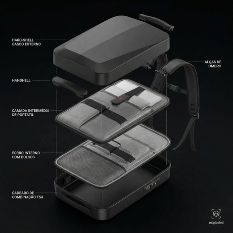 Mochila Impermeável Antifurto com Senha 20L